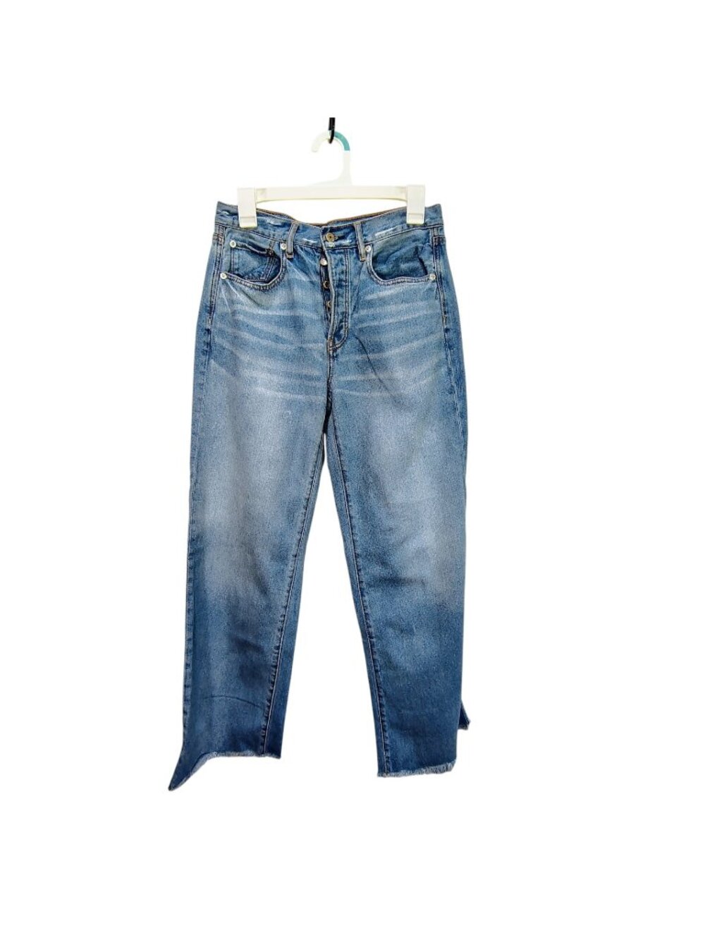 American Eagle Jeans Women Size 4 Blue Cheeky High Rise Demin Wide Leg Crop
